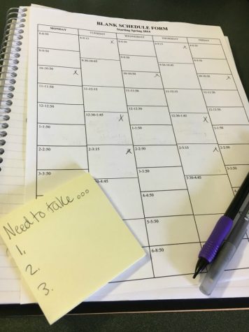 Pre-registration is open; students discuss popular classes
