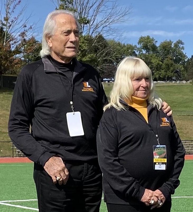 Lifetime Impact of Philanthropy honorees Gary and Phyllis Flip West are shown attending a WLU football game.