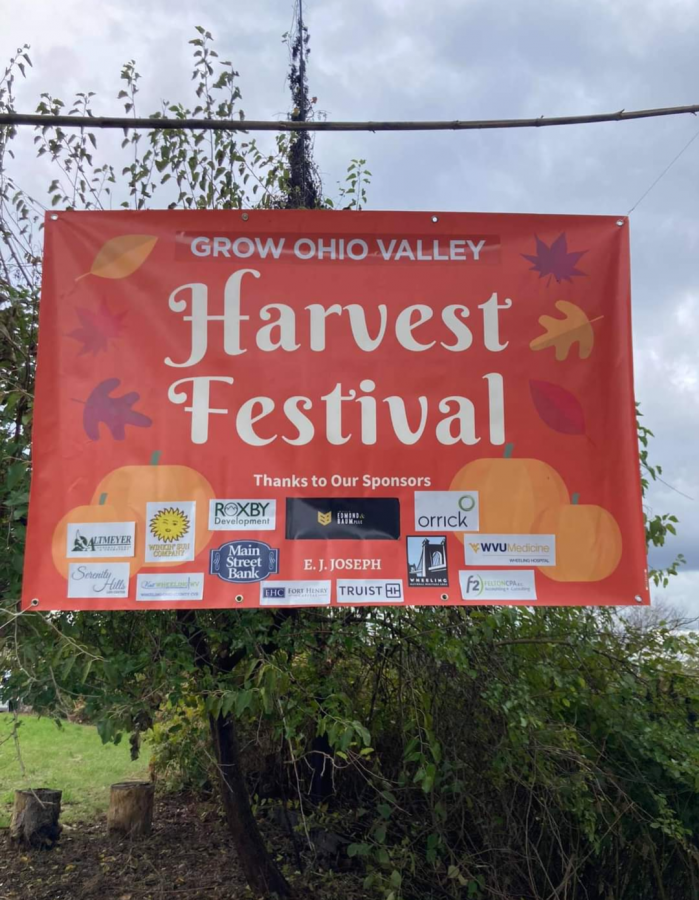 The Grow Ohio Valley Harvest Festival sign.