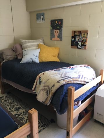 A clean bed in Faith Hayes former dorm.