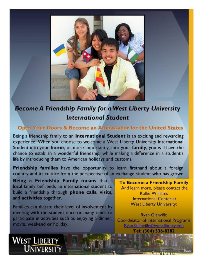Poster to become a friendship family for an international student.