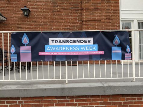 Transgender Awareness Week banner at the Student Union.