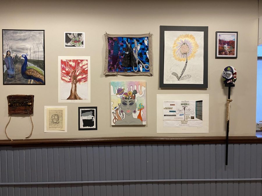 Creative Arts Therapy Exhibit wall.