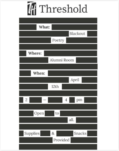 Blackout Poetry in the Student Union