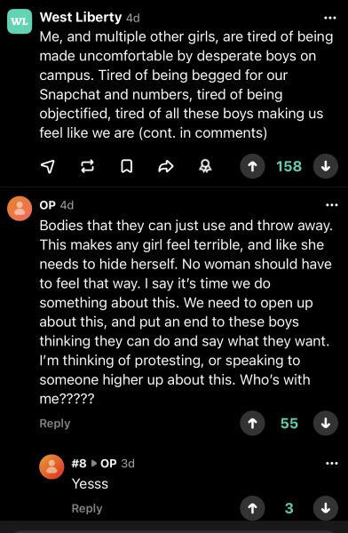 A screenshot of a YikYak referenced in the article